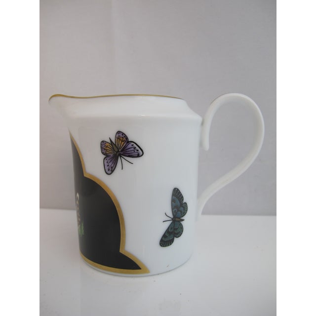 Figurative Lynn Chase Leopard Cat Design Jaguar Jungle Porcelain 24k Gold Creamer Pitcher For Sale - Image 3 of 10