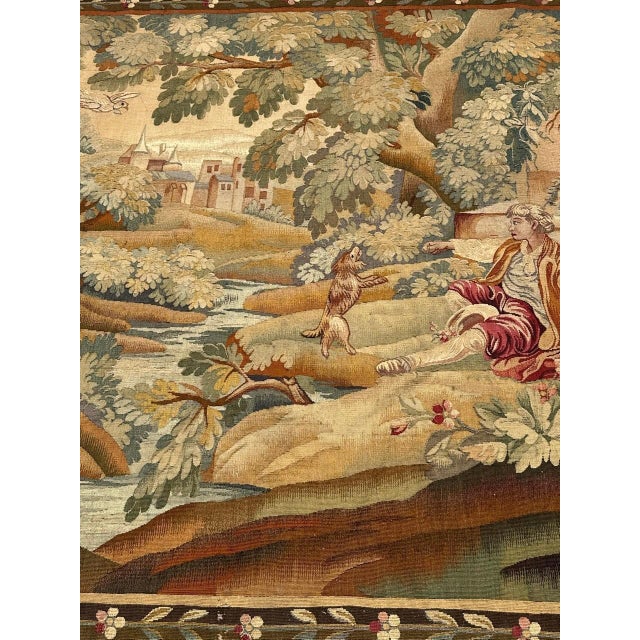 Antique French Handwoven Aubusson Tapestry, 1890s For Sale - Image 3 of 18