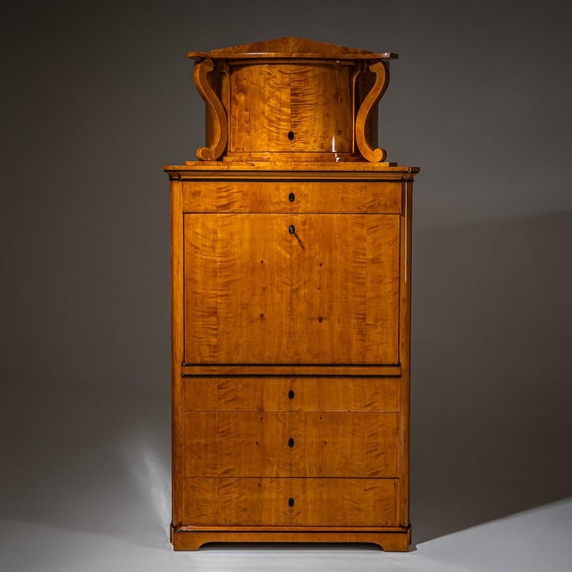 Biedermeier Secretary in Birch, Germany, 1830 For Sale - Image 10 of 10