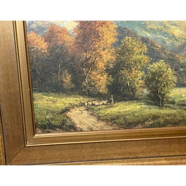 Antique 19th Century F. Braitner Farming Landscape Realism Oil Painting Canvas For Sale - Image 13 of 16