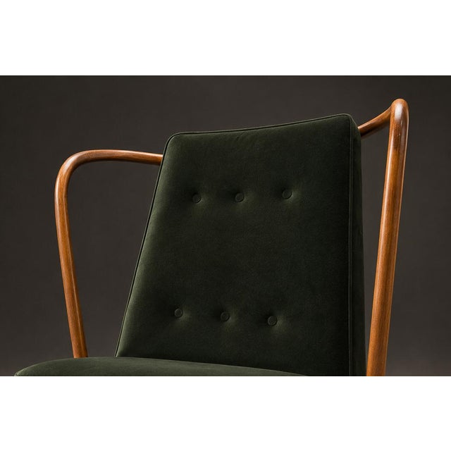 1950s Armchair in Ivory Wood and Green Mohair by Giuseppe Scapinelli, Brazil, 1950s For Sale - Image 5 of 17