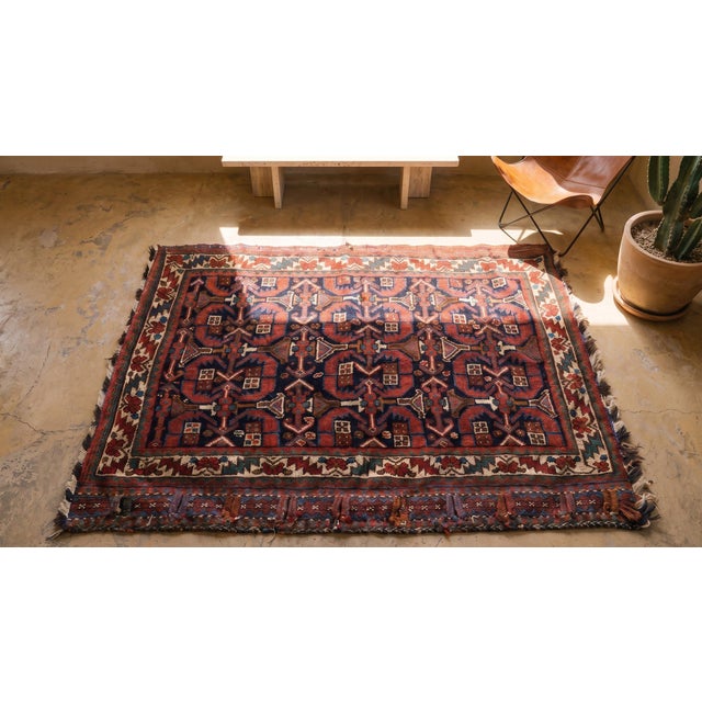 Antique Persian Tribal Afshar Rug For Sale - Image 11 of 12