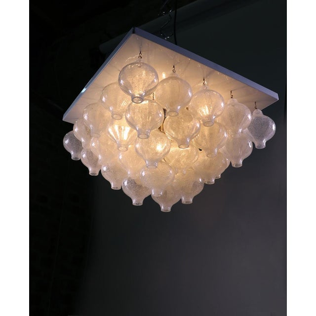 Pyramid Flush Mount in Tulipan Murano Glass & Nickel, 1960s, Austria For Sale - Image 10 of 13