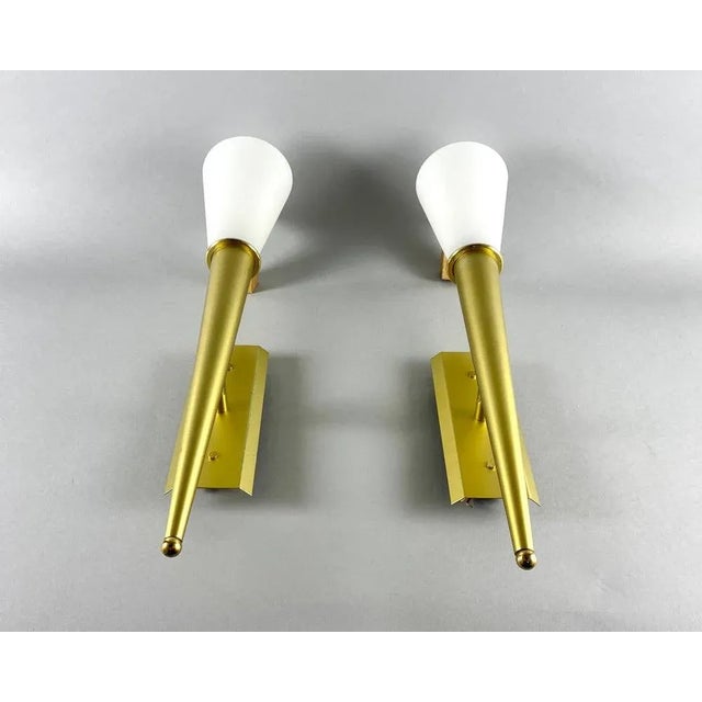 Glass Vintage Torch Wall Sconces by Wofi Leuchten, Germany, Set of 2 For Sale - Image 7 of 11