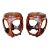 Pair Chinese Rosewood Mother Pearl Inlaid Garden Seat Stools For Sale