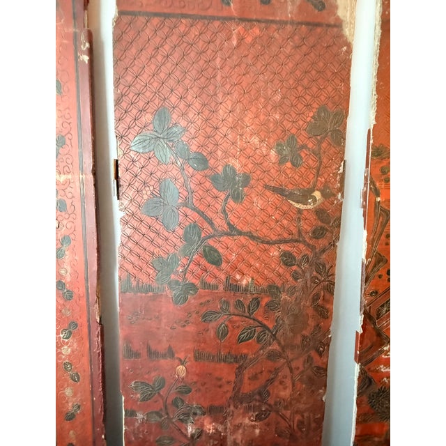 Chinese 8 Panel Antique Wooden Chinese Screen For Sale - Image 3 of 18