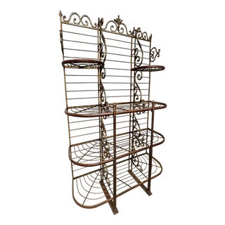 Antique French Iron & Brass Boulangerie Baker’s Rack For Sale