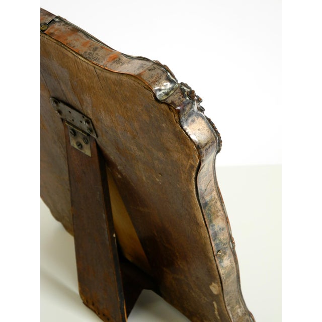 Wooden Table Mirror with Silver-Plated Frame, 1930s For Sale - Image 13 of 18