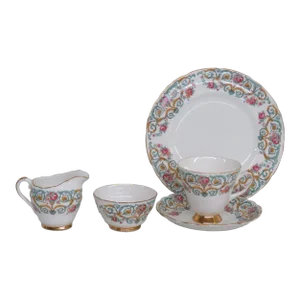 Royal Ardalt England 2098a Five Piece Tea Cup Plate Creamer Sugar Bowl Set