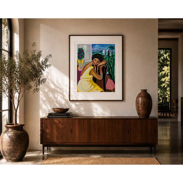“Woman on the Balcony” Posthumous limited edition serigraph after Di Cavalcanti, one of the most celebrated figures of...