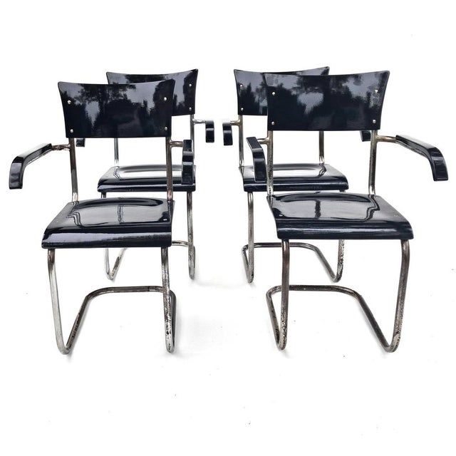 Wood B43F Chairs by Mart Stam for Thonet, 1931, Set of 4 For Sale - Image 7 of 7