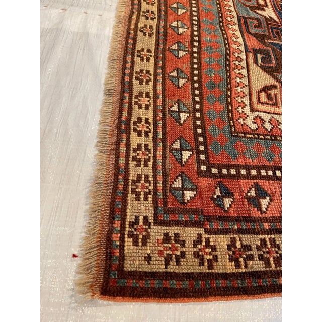 Contemporary Antique Kazak Geomeric Design 5'x3'5'' For Sale - Image 3 of 9