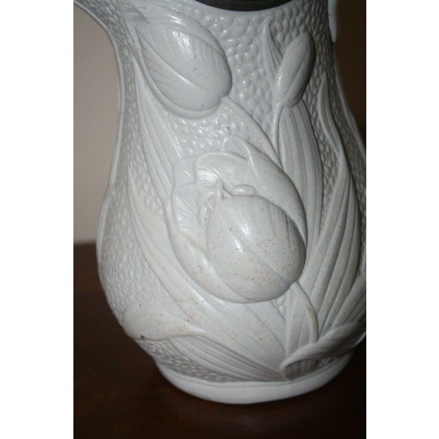 White 1980s White Bisque Tulip Pitcher For Sale - Image 8 of 10