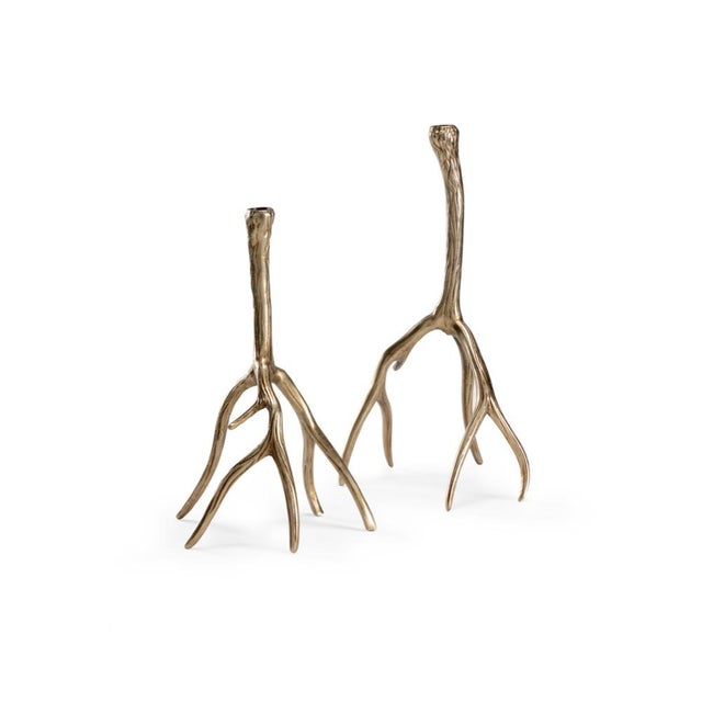 Contemporary Wildwood Antler Hall Candlesticks, Set of 2 For Sale - Image 3 of 3