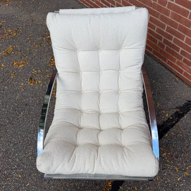 Vintage “Ellipse” Rocking Lounge Chair and Ottoman, Attributed to Renato Zevi for Selig 1970s For Sale In Cleveland - Image 6 of 12