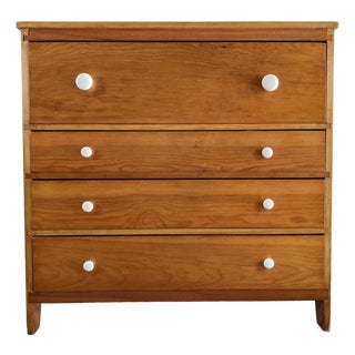Antique Early American Country Pine Dresser W/ Porcelain Knobs For Sale
