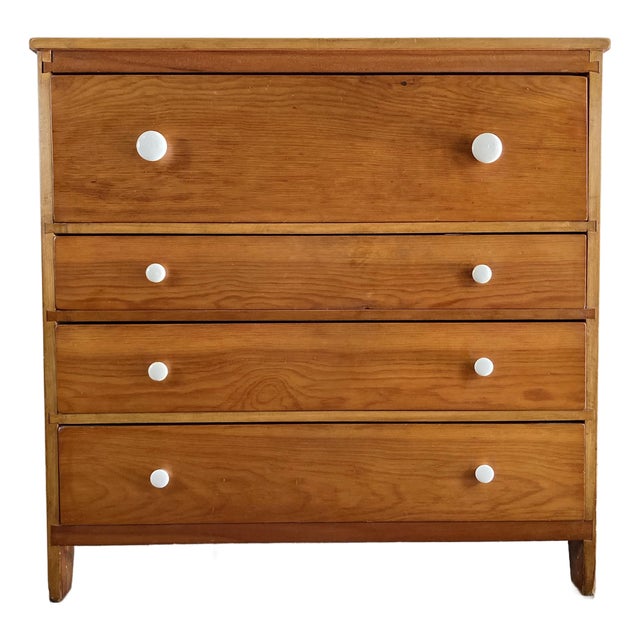 Antique Early American Country Pine Dresser W/ Porcelain Knobs For Sale