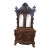 Rare French Carved Dressing Cabinet With Mirrors Armoir Vines Fruit Lions Head Late 19th C For Sale