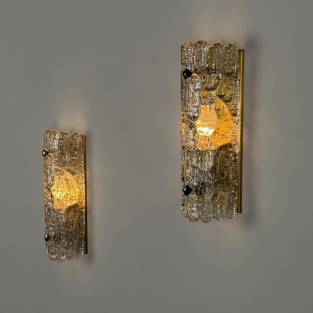 Textured Glass Wall Lights by Carl Fagerlund for Orrefors, 1970s, Set of 2 For Sale - Image 3 of 18