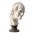 1960s Large Neoclassical Classical Male Bust Sculpture – White Stone/Marble on Black Marble Base For Sale
