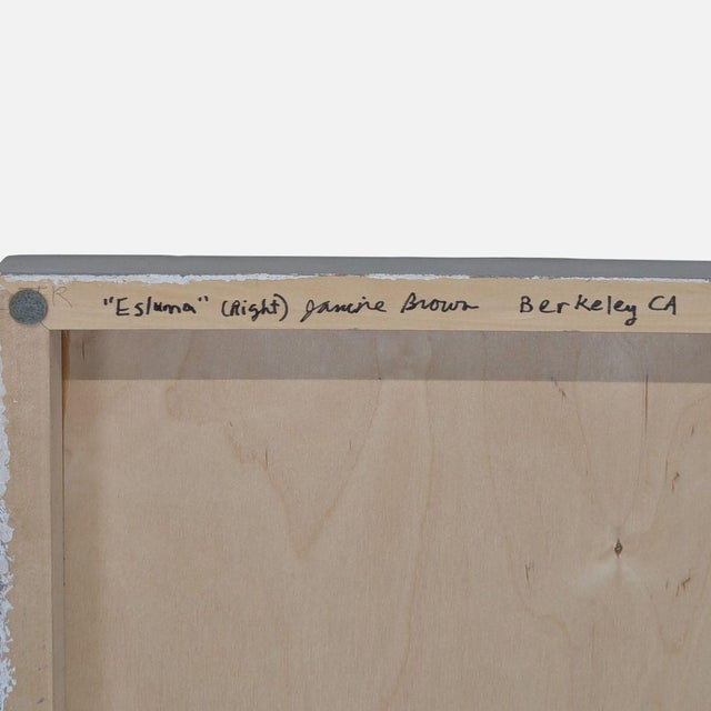 Janine Brown “Esluma” Minimalist Abstract Tree Diptych Painting on Wood Panel For Sale In San Francisco - Image 6 of 7