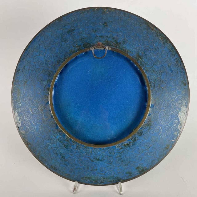Metal Meiji Japanese Cloisonne Plates, 1868, Set of 2 For Sale - Image 7 of 10