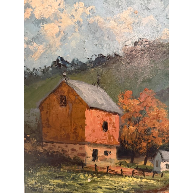 Vintage D. Snyder Dual-Signed Impasto Landscape Painting in Ornate Gallery Frame For Sale - Image 4 of 16