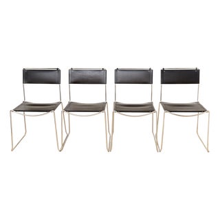 Leather Dining Chairs by Giandomenico Belotti for Alias, 1980s, Set of 4 For Sale
