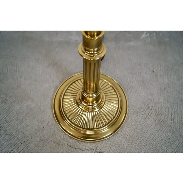 1970’s Hollywood Regency Brass Torch Floor Lamps by Stiffel - A Pair For Sale - Image 10 of 12