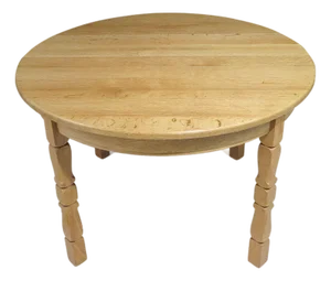 Mid 20th Century Attributed to Henning Kjærnulf Scandinavian Solid White Oak Round Dining Table With Leaves