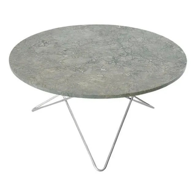Metal Grey Marble and Black Steel O Table by OxDenmarq For Sale - Image 7 of 7