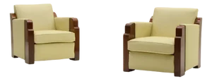 Set of French Art Deco Club Chairs in Leather, 1930s