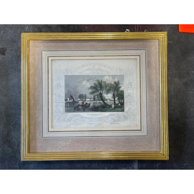 Antique Engraving "Chelsea Hospital, Middlesex" Giltwood Frame Circa 1834 For Sale In Boston - Image 6 of 6