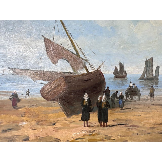 Gérard Roux / Rouxe, Beach Scene in Normandy, 1960s, Oil on Panel, Framed For Sale - Image 6 of 14