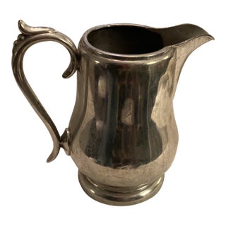 Vintage Large Pewter Pitcher for Water Beverage Flagg Homan Pewter Co. Began in 1847 For Sale