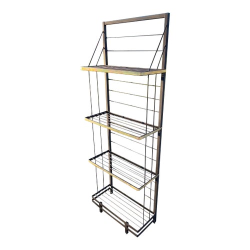 Post Modern French Style Brass and Metal Bakers Rack