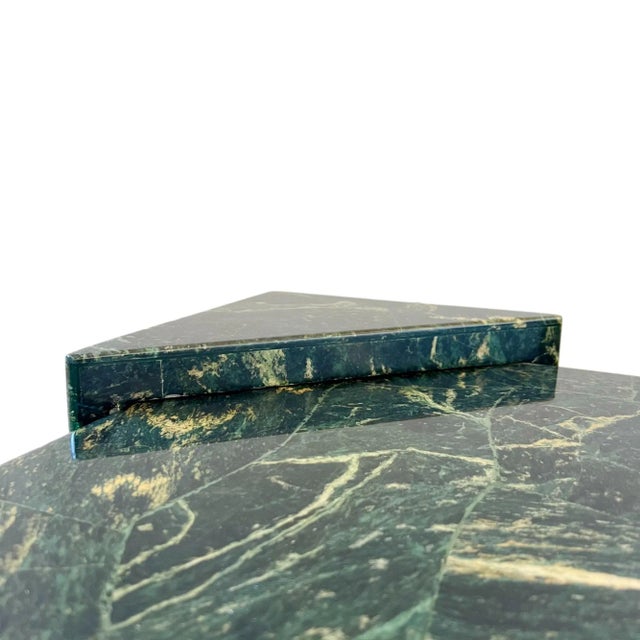 Modernist Green Faux Marble Fiberglass Coffee Table, 1980s For Sale - Image 9 of 12