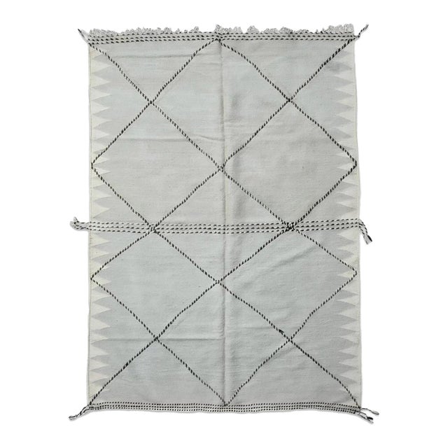 Moroccan Gray Kilim Rug - 9.4 X 6.3 Ft For Sale