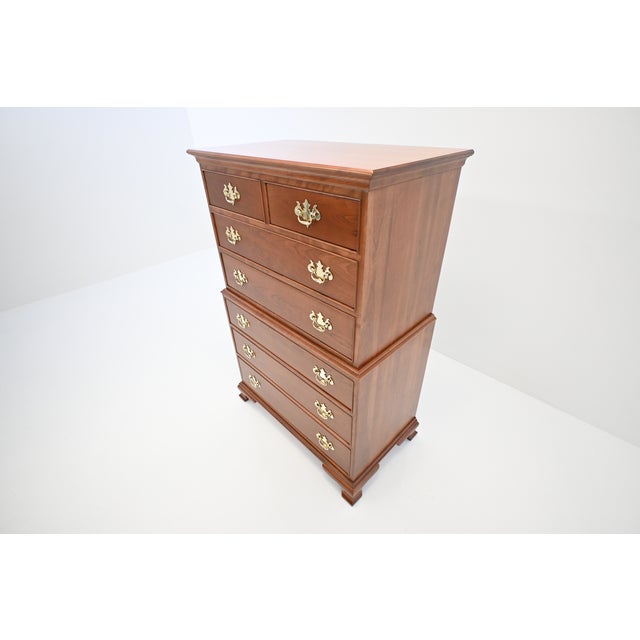Stickley Chippendale Style Cherry Highboy Dresser | Newly Refinished For Sale In South Bend - Image 6 of 15