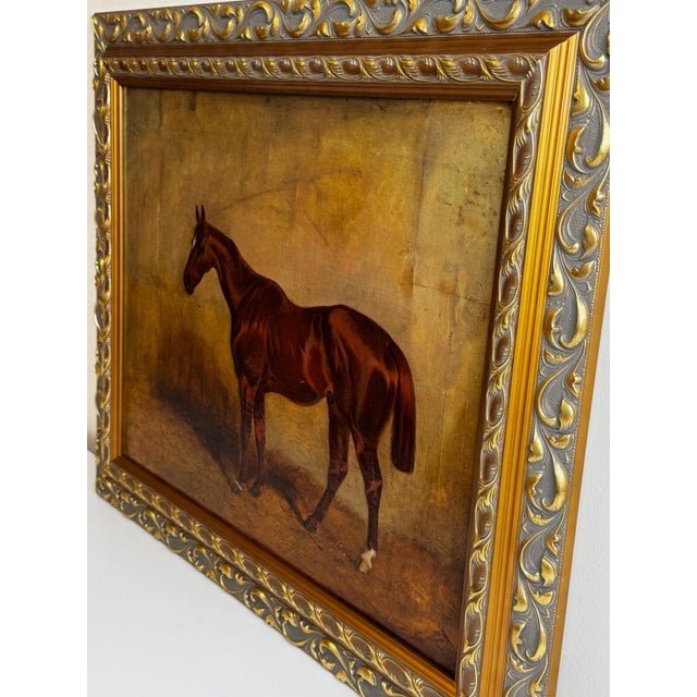 Circa 1843 Signed Charles Bilger Spalding Chestnut Hunter British Equestrian Oil Painting For Sale - Image 11 of 18