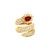 Contemporary Ruby & Diamond 18k Yellow Gold Snake Wrap Ring, Size 5.5 For Sale - Image 3 of 6