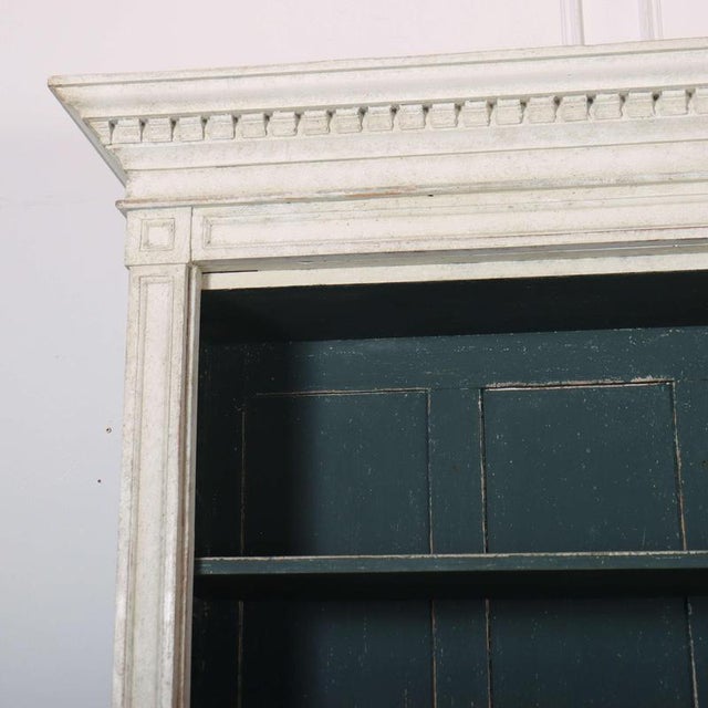 Monumental 19th C Country house painted pine bookcase with good artchitectural detail. Shelf depth- 26.5 Dimensions:W:...
