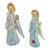 Pair Murano Venetian Latticino & Gold Glass Angel Figurines For Sale