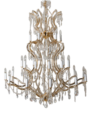 Maria Theresa Gold-Plated Swarovski Chandelier, 1950