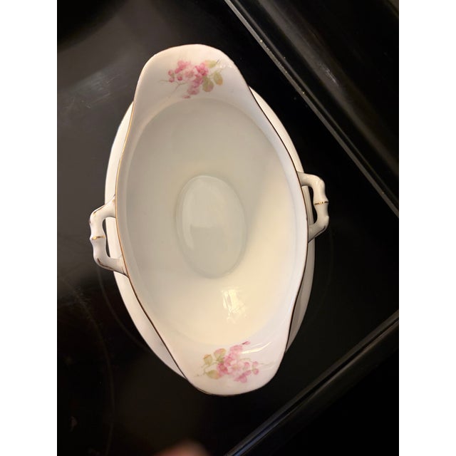 Antique Royal Schwarzburg German Fine China Gravy Boat With Attached Underplate For Sale - Image 4 of 9