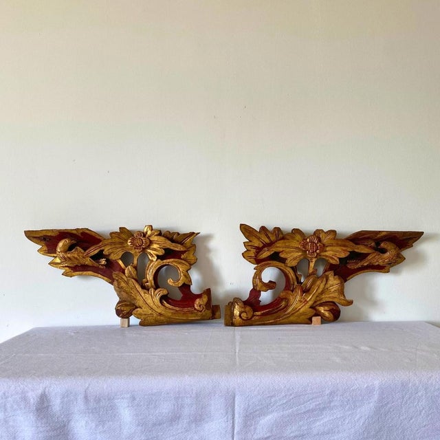 1920s Pair of c.1920 Antique Chinese Giltwood Openwork Carved Panels – Architectural Salvage For Sale - Image 5 of 17