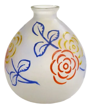 Art Deco Vase with Floral Decor, 1930s
