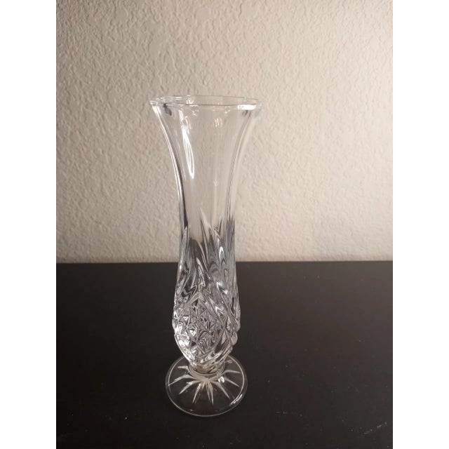 Vintage Lead Crystal Vase For Sale - Image 4 of 5