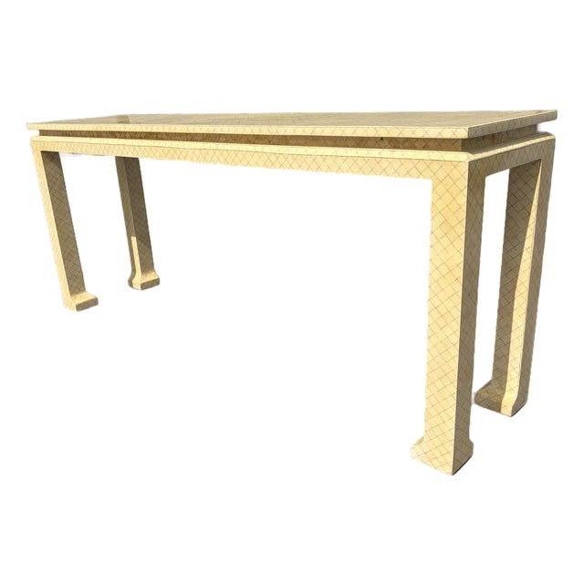 1980's Tessellated Bone Console Table For Sale