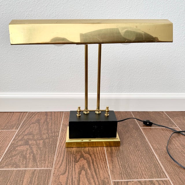 Vintage House of Troy Brass Piano Bankers Desk Lamp Working Condition Classy Shows signs of age and wear on brass. Lovely...